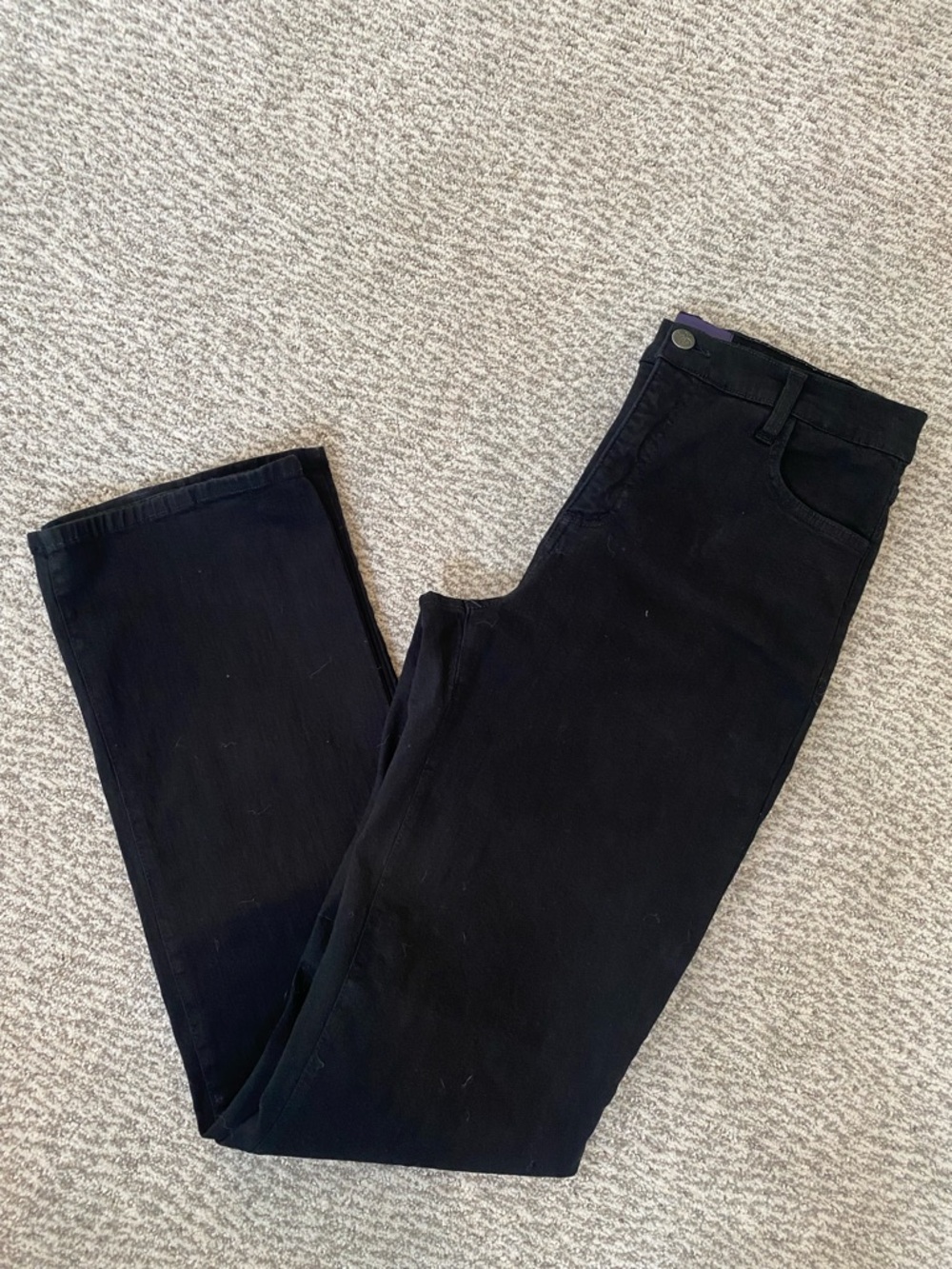 NYDJ Black Straight-Leg Jeans with Embellished Pockets Size 4 Like New